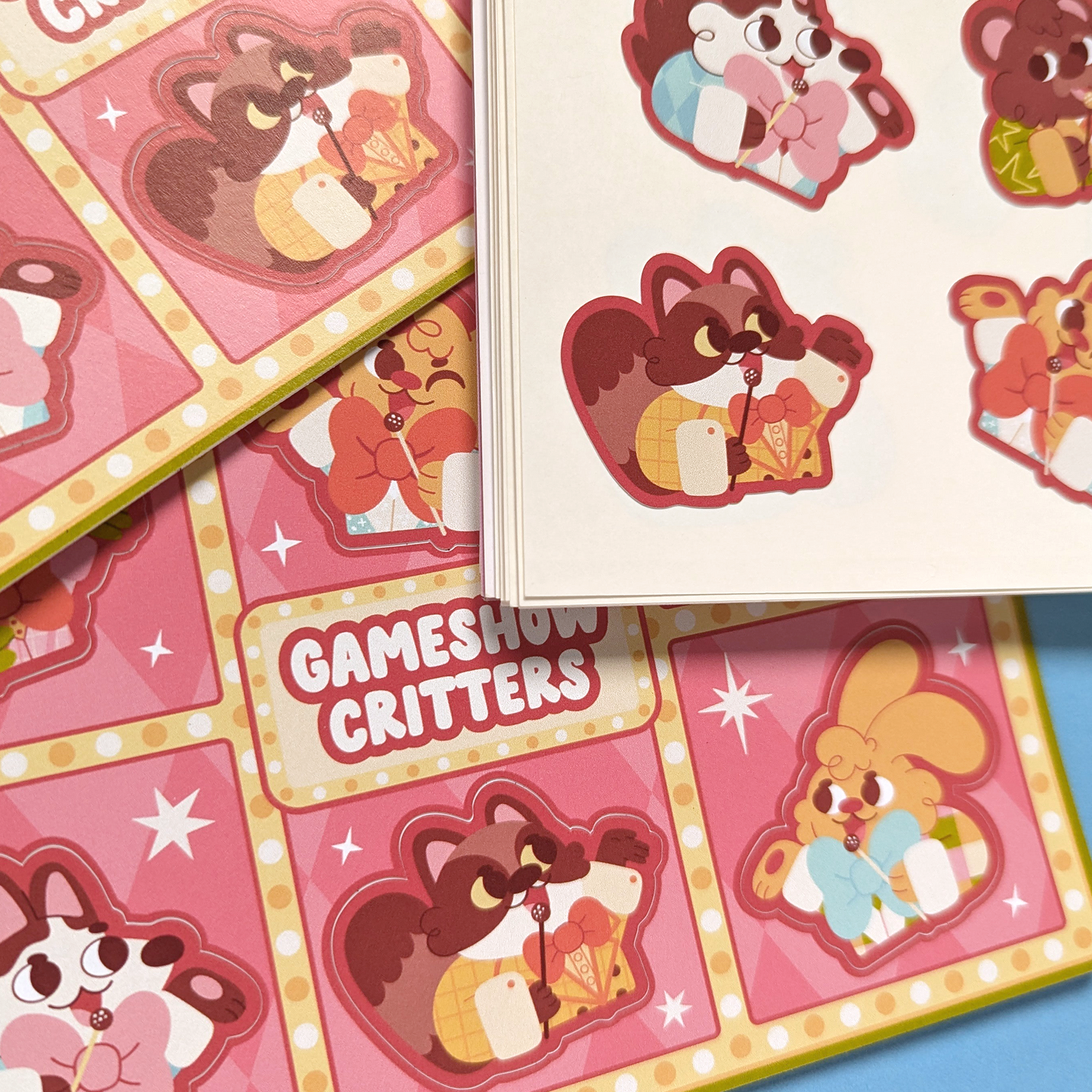Gameshow Critters Vinyl Sticker Sheet