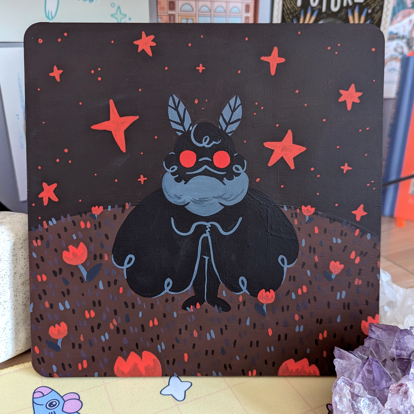 Mothman Under the Stars - Original Painting