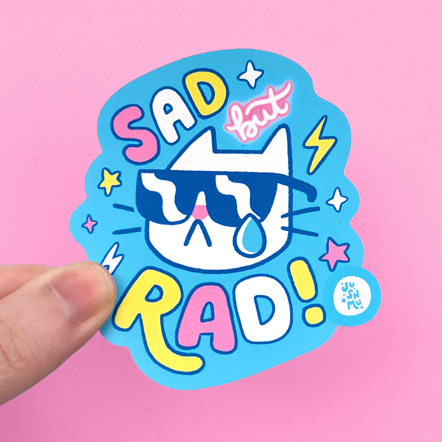 Sad But Rad Vinyl Sticker