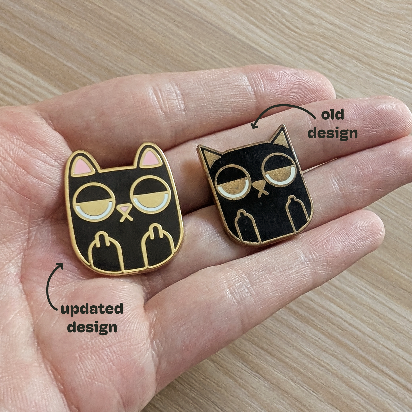 Black Sass Cat Enamel Pin