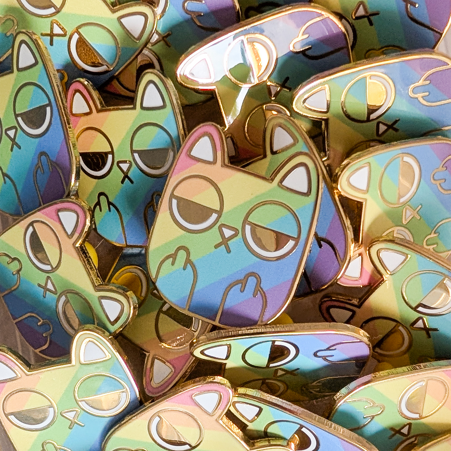 Rainbow Sass Cat Enamel Pin