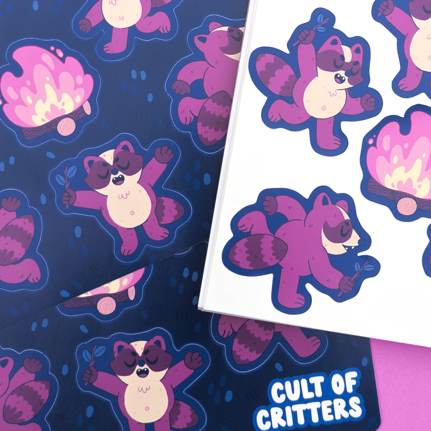 Cult Of Critters: Raccons Vinyl Sticker Sheet