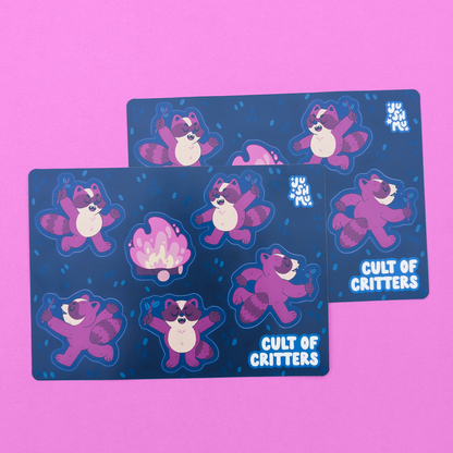 Cult Of Critters: Raccons Vinyl Sticker Sheet