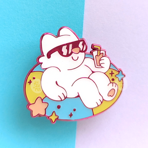 Chillin Kitten Enamel Pin