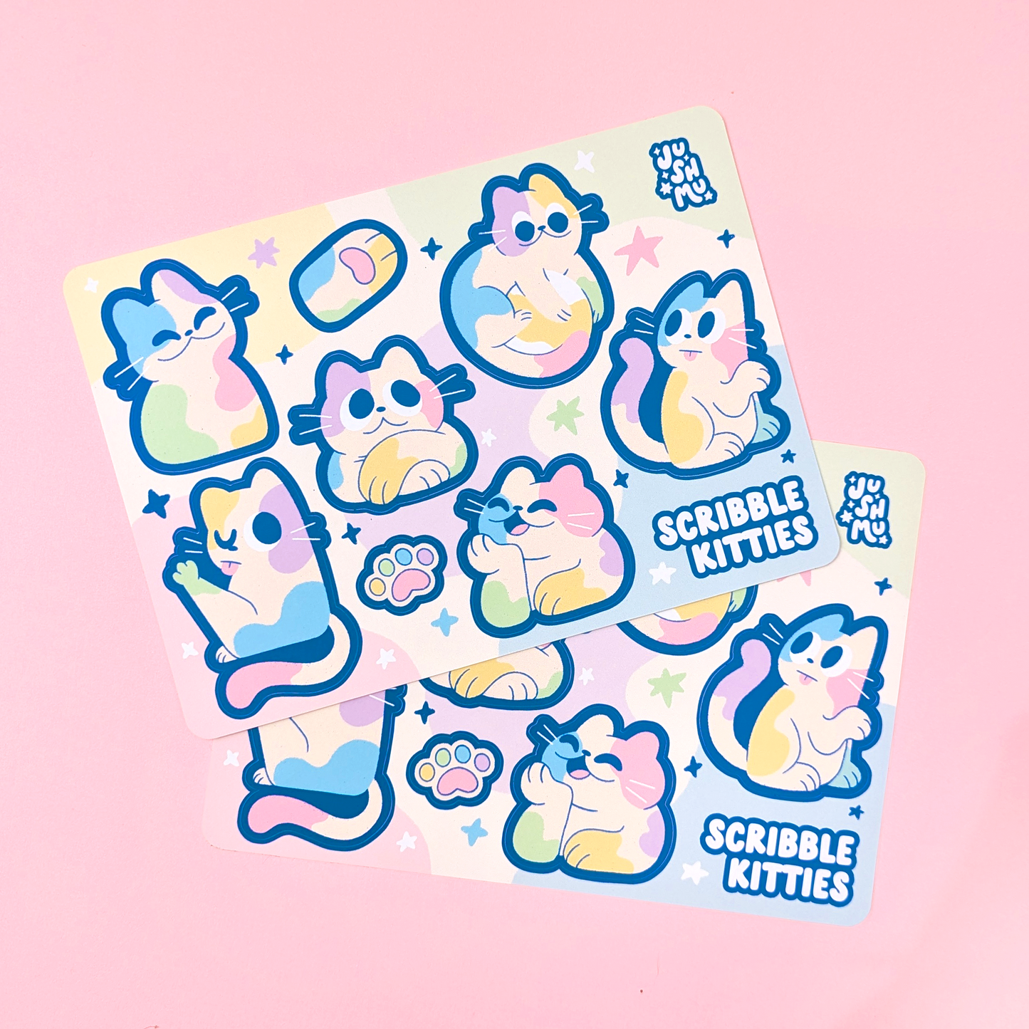 Scribble Kitties Vinyl Sticker Sheet