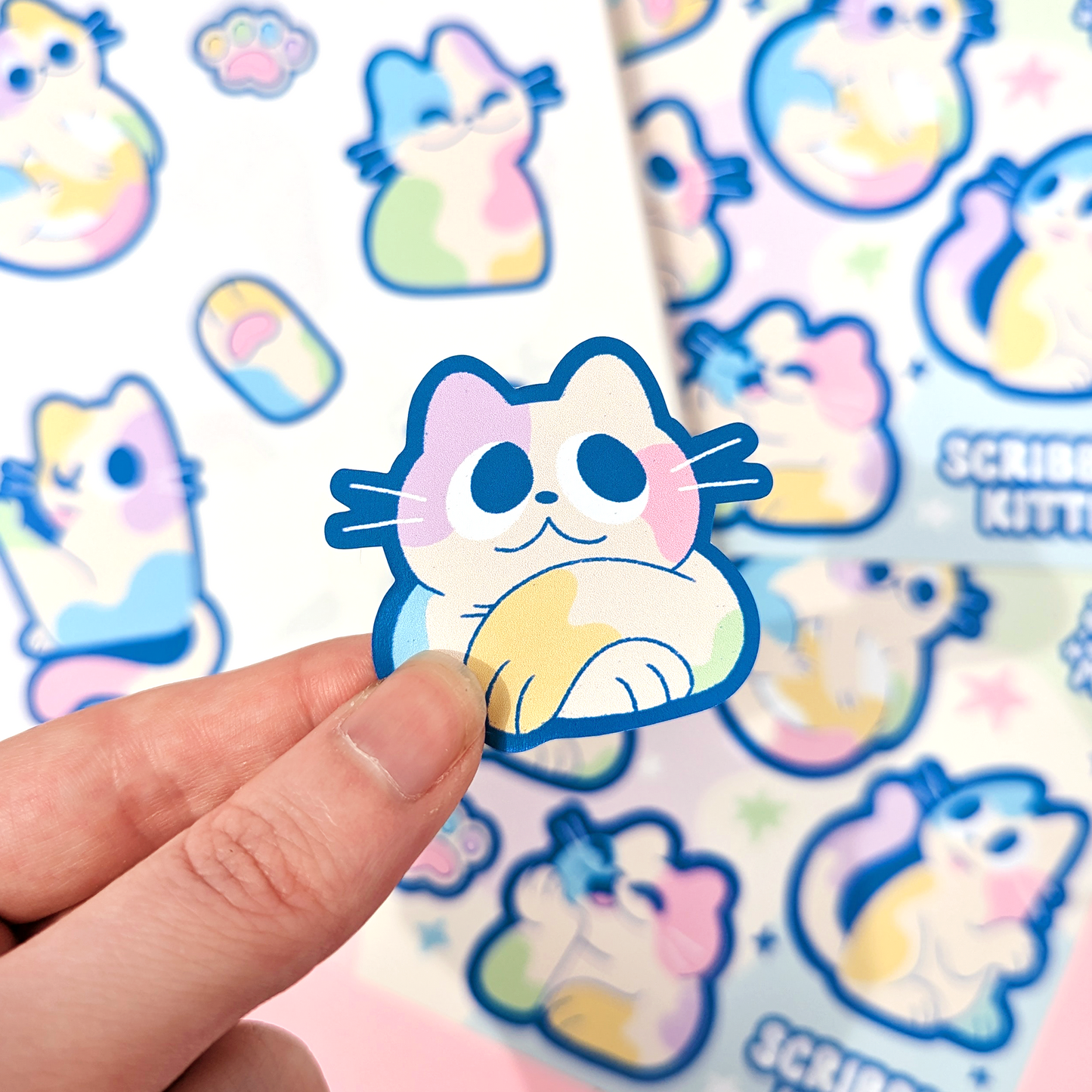 Scribble Kitties Vinyl Sticker Sheet