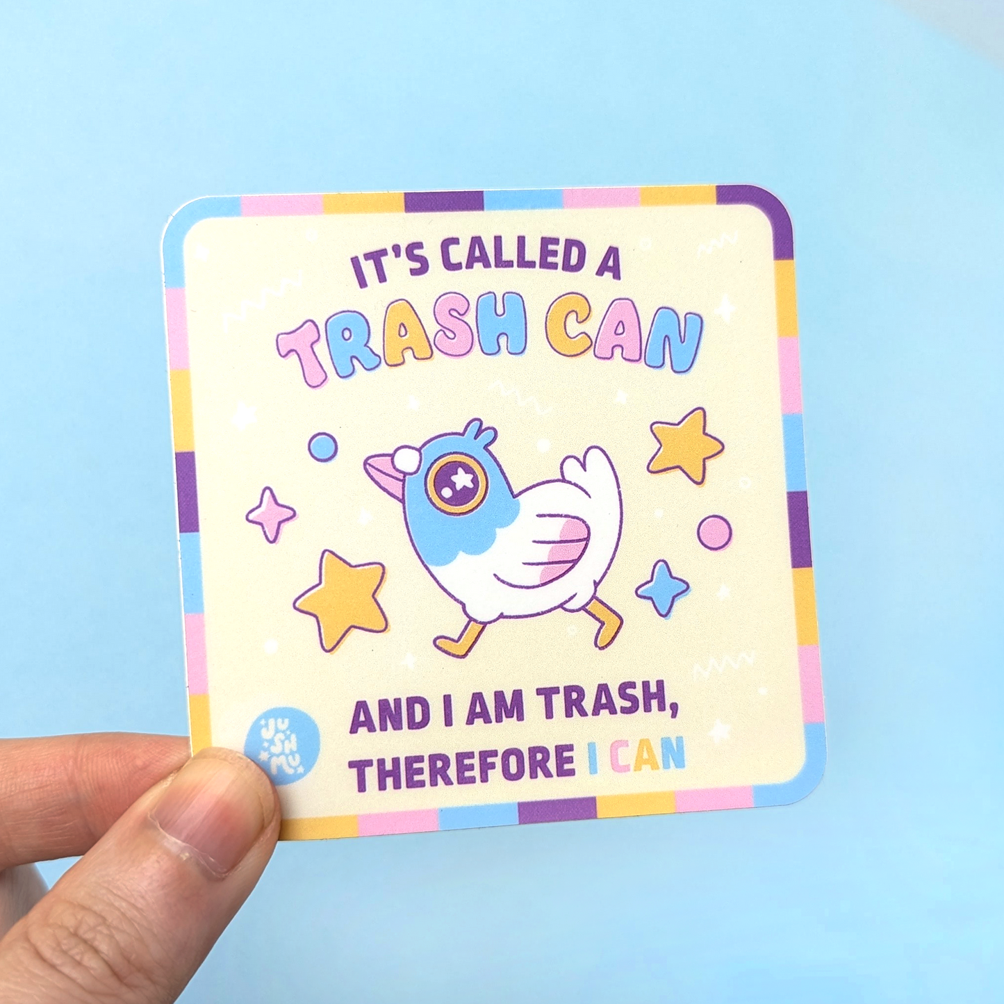 Trash Can Vinyl Sticker