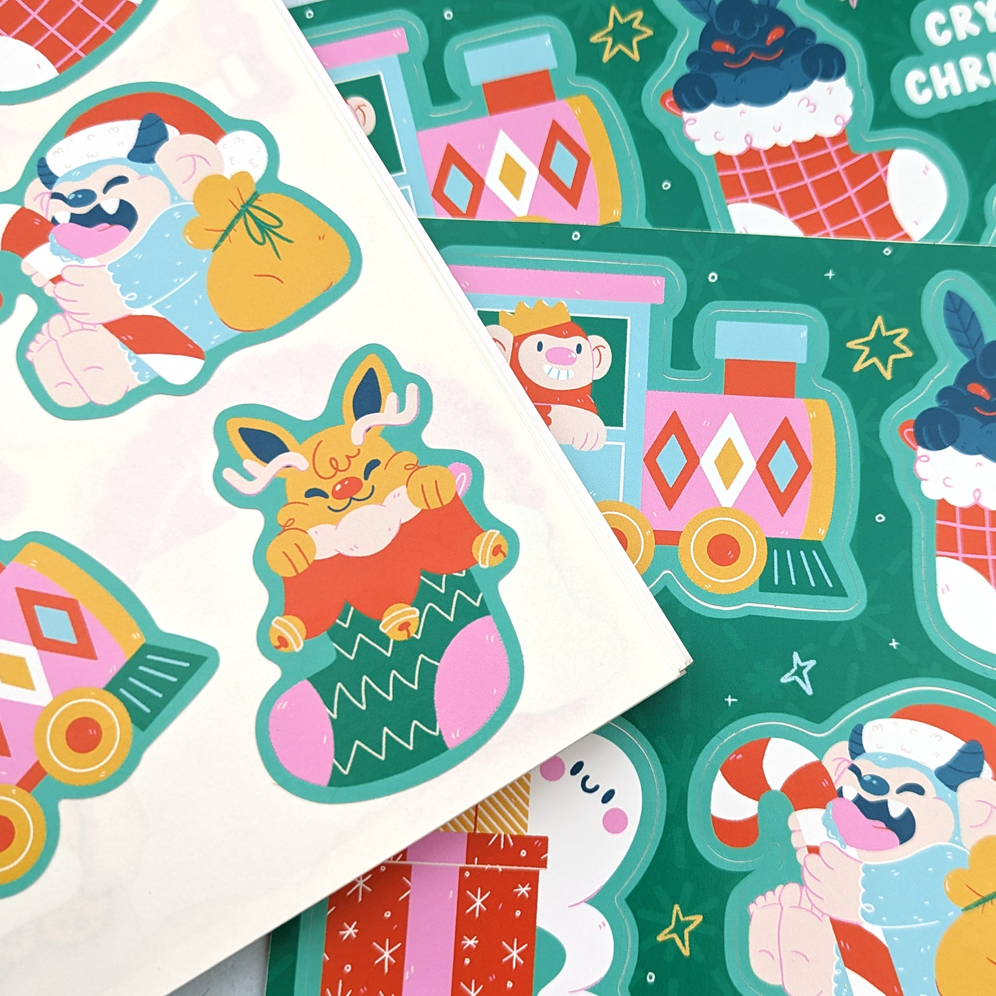 A Very Cryptid Christmas Vinyl Sticker Sheet