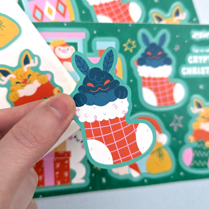 A Very Cryptid Christmas Vinyl Sticker Sheet