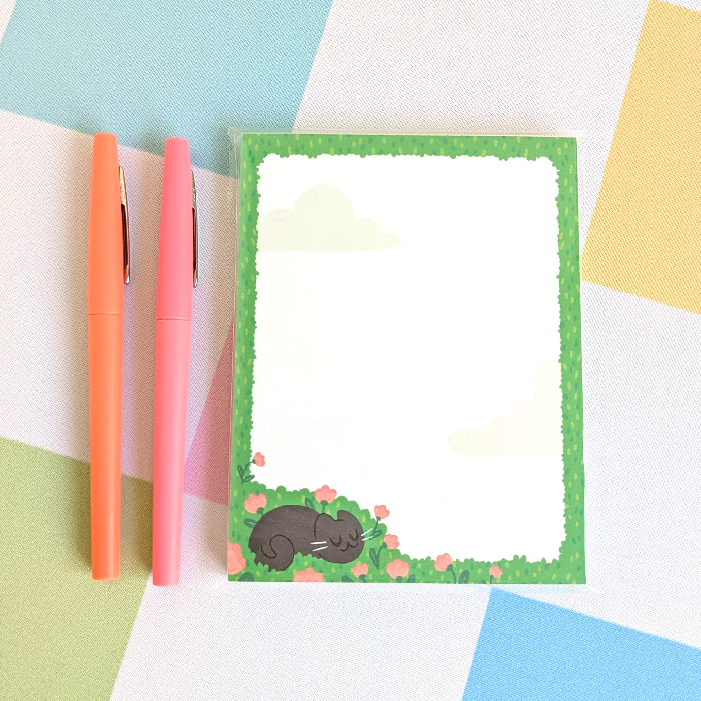 Spring Kitten Notepad (Black)