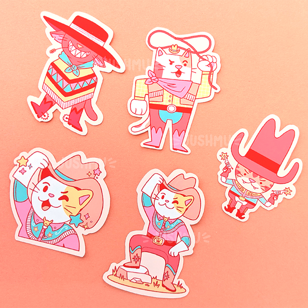 Cowboy Kitties Sticker Pack
