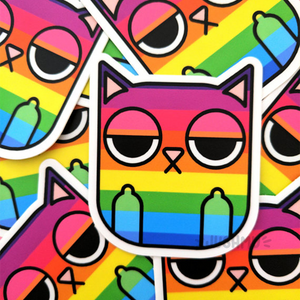 Rainbow Sass Cat Sticker